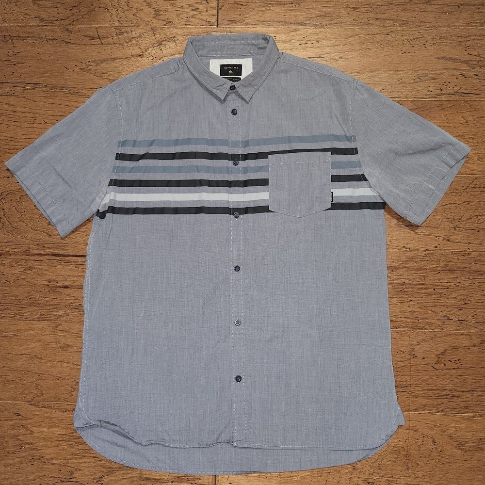 Quiksilver Shirt Adult Extra Large Regular Fit Men's Pocket Short Sleeve